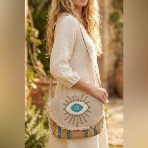 Evil Eye Beaded Crossbody Bag